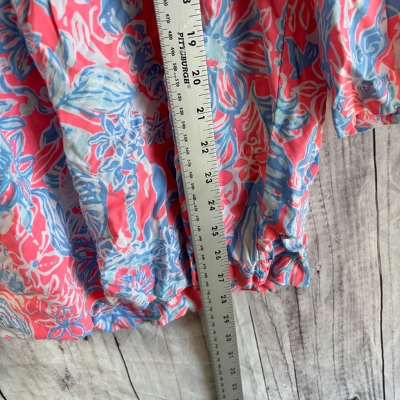 Lilly Pulitzer Sarasota tunic Is Summer Siren Floral Pink and Blue Women's Top M - Picture 5 of 7